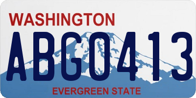 WA license plate ABG0413