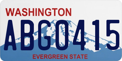 WA license plate ABG0415