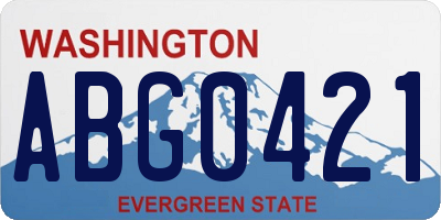 WA license plate ABG0421