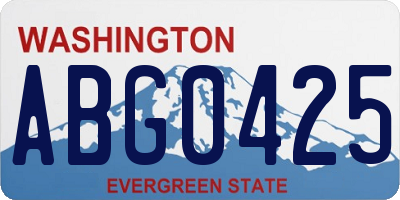 WA license plate ABG0425