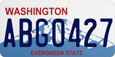 WA license plate ABG0427