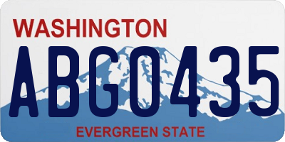 WA license plate ABG0435