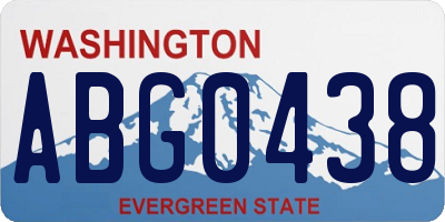 WA license plate ABG0438