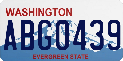 WA license plate ABG0439