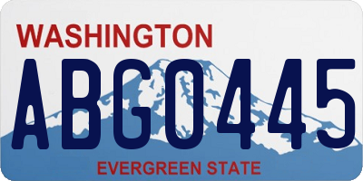 WA license plate ABG0445