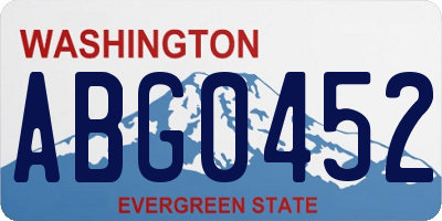 WA license plate ABG0452