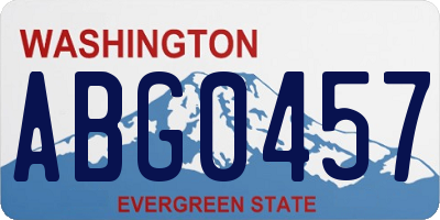 WA license plate ABG0457