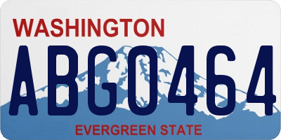 WA license plate ABG0464