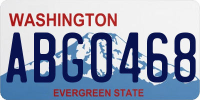 WA license plate ABG0468