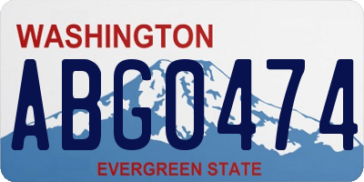 WA license plate ABG0474