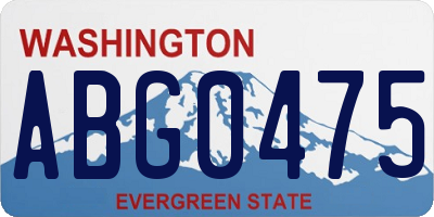 WA license plate ABG0475