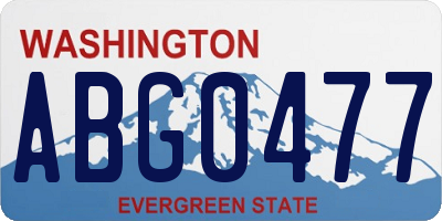 WA license plate ABG0477