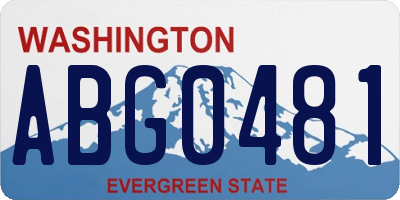 WA license plate ABG0481