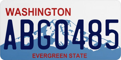 WA license plate ABG0485