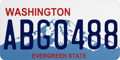 WA license plate ABG0488