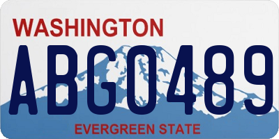 WA license plate ABG0489