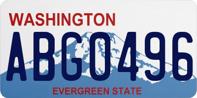 WA license plate ABG0496