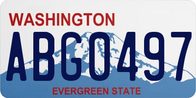 WA license plate ABG0497
