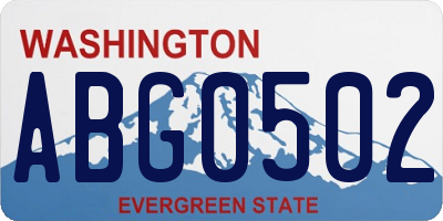 WA license plate ABG0502