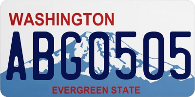 WA license plate ABG0505