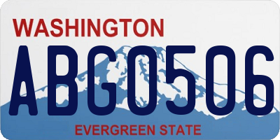 WA license plate ABG0506