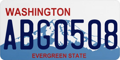 WA license plate ABG0508