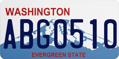 WA license plate ABG0510