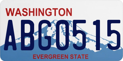 WA license plate ABG0515