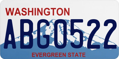 WA license plate ABG0522
