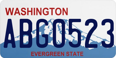 WA license plate ABG0523