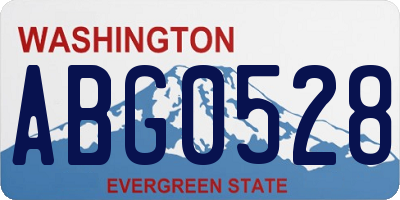 WA license plate ABG0528