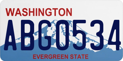 WA license plate ABG0534