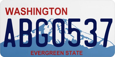 WA license plate ABG0537