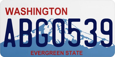 WA license plate ABG0539
