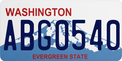 WA license plate ABG0540