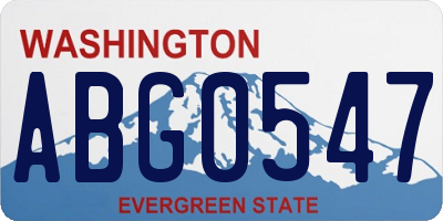 WA license plate ABG0547