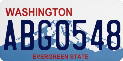 WA license plate ABG0548