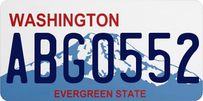 WA license plate ABG0552