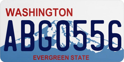 WA license plate ABG0556
