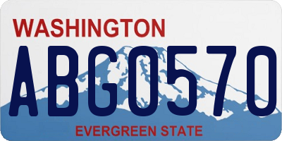 WA license plate ABG0570