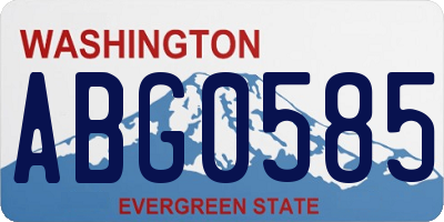 WA license plate ABG0585