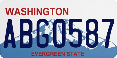 WA license plate ABG0587
