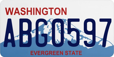 WA license plate ABG0597