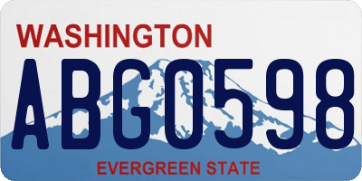 WA license plate ABG0598