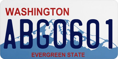 WA license plate ABG0601