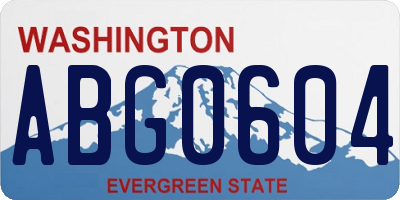 WA license plate ABG0604