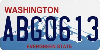WA license plate ABG0613