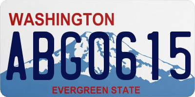 WA license plate ABG0615