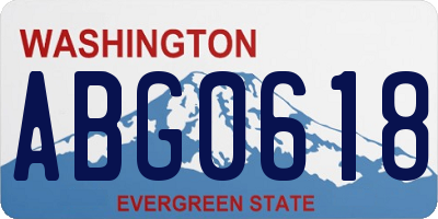 WA license plate ABG0618