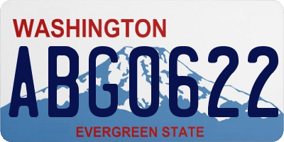 WA license plate ABG0622